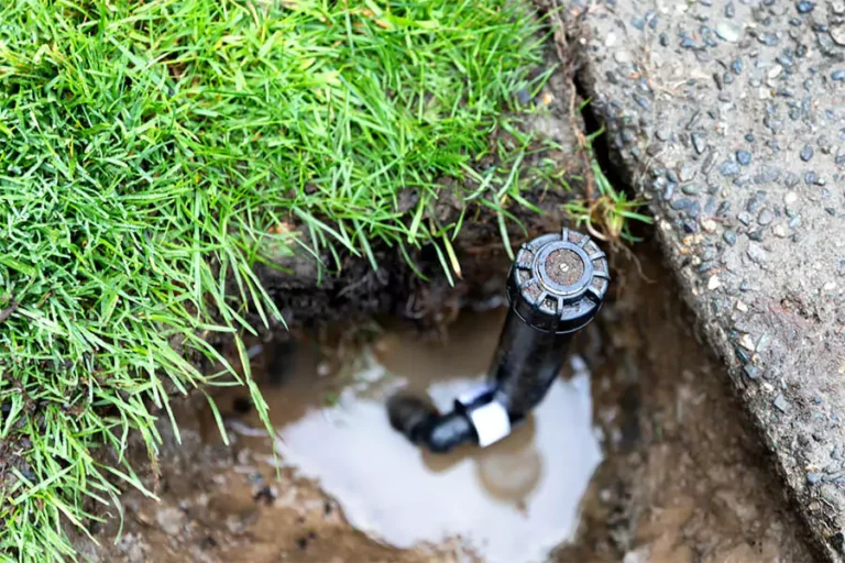 Need sprinkler system repair in a green lawn
