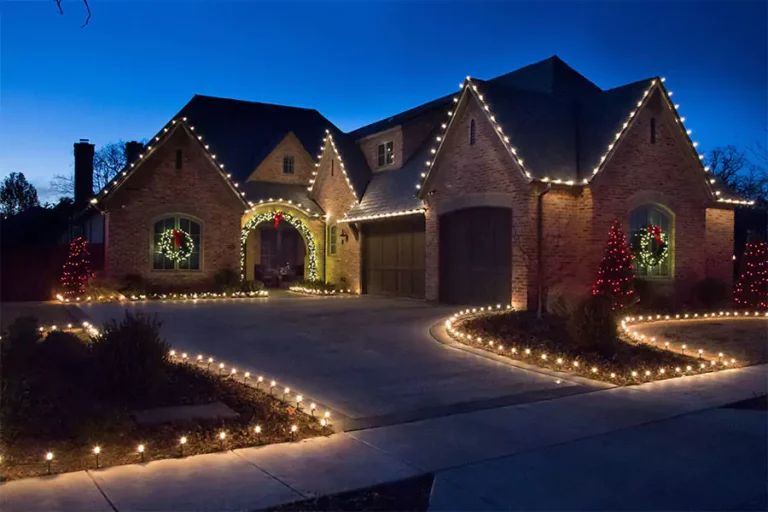 Beautiful home in Cypress, TX, illuminated with festive holiday lighting for a dazzling and hassle-free display.